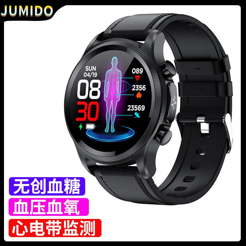 

Умные часы Jumeidai E400 ЭКГ+ФПГ неинвазивный уровень сахара в крови температура тела насыщение крови кислородом ЭКГ-ремень 1,39 дюйма большой экран