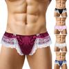 Nízký pas Elastický pas s mašličkou Dekor U Konvexní Pánské kalhotky Sexy Sladké Háčkování Krajka Stitch Noční klub kalhotky