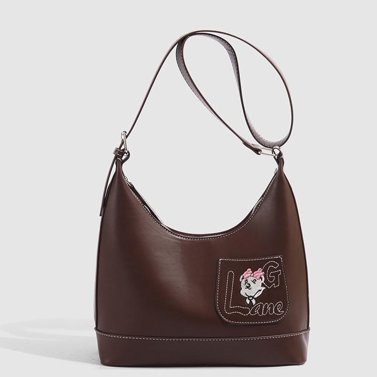 

Niche versatile underarm tote bag women s 2025 new fashion retro shoulder bag premium large-capacity messenger bag коричневый