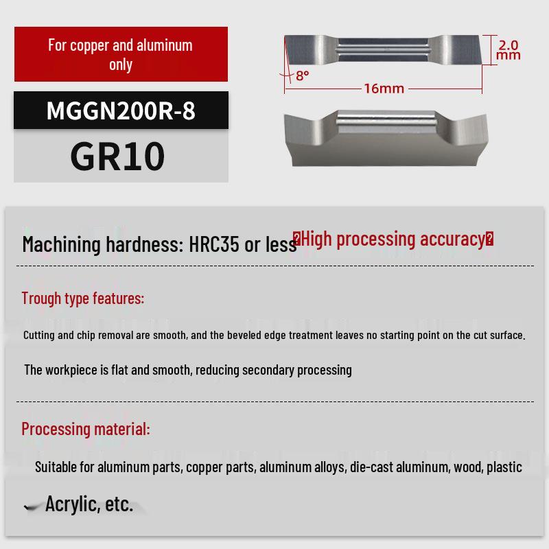MGGN400/MGMN300/200 CNC Grooving and Parting Cutter Blade