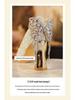Sparkly French Butterfly Tassel Rhinestone High Heels - Women's Pointed Toe Chunky Heel Wedding & Evening Shoes