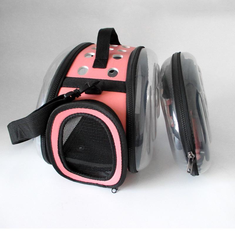 Breathable Foldable Pet Backpack: Portable Transparent Cat & Dog Bag with Large Capacity