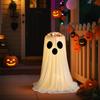Halloween Glowing Ghost Candy Holder Bowl Ghost Treat Buckets Trick Or Treat Kids Gift Packaging Door Porch Ornaments Decor