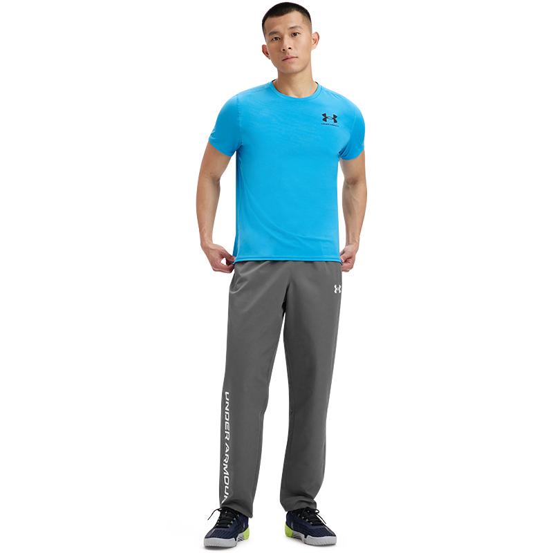 Under Armour Ss25 Ef Perf Graphic Logo Mid Rise Loose Fit Sports Pants Men pants Rhino-Gray 6007559-025