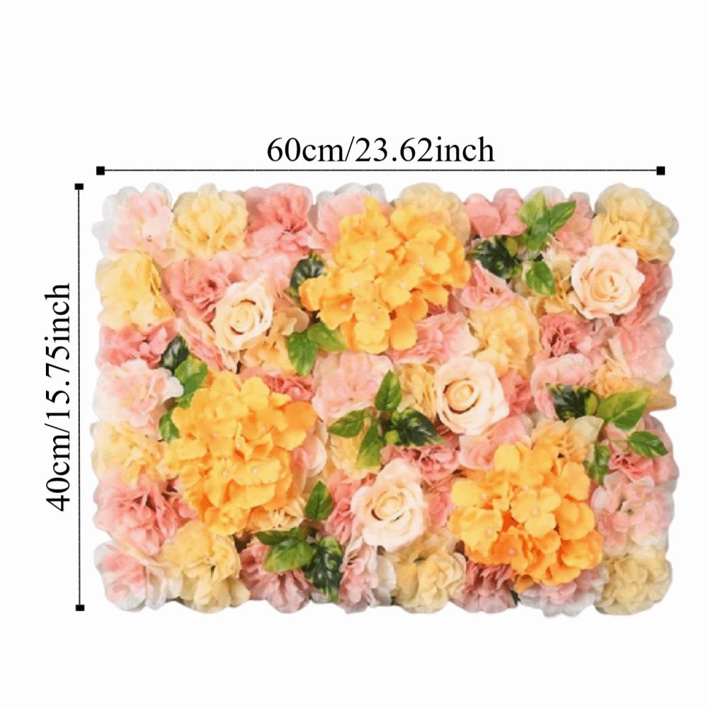 60X40cm Artificial Flower Wall Panels Handmade Silk Rose Flower Wall  Home Decor
