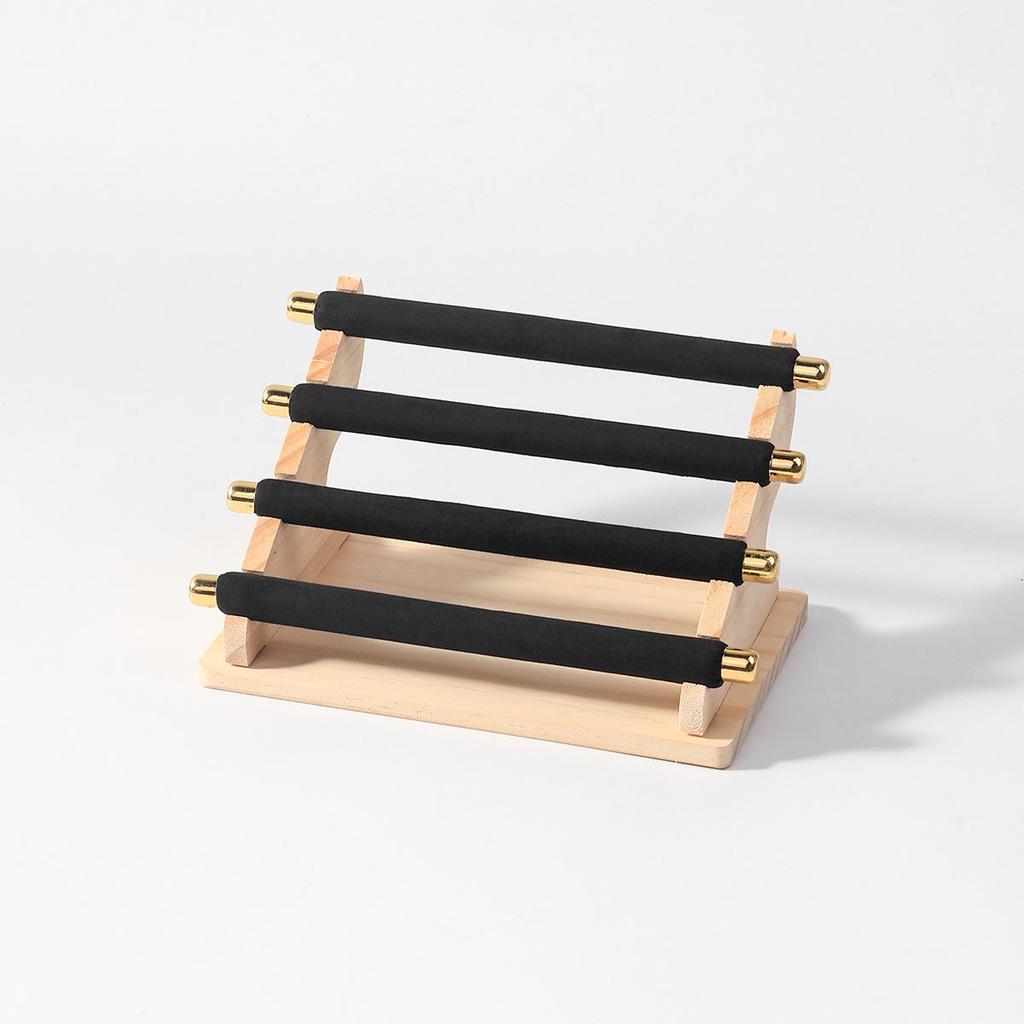 Présentoir à Bijoux Beige Démontable à Étages et Support de Rangement