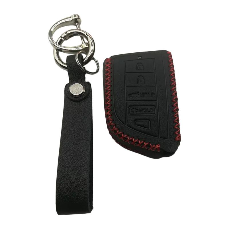 4 Buttons Remote Key Fob Cover Case Black with Red Line Fit for Acura MDX RDX