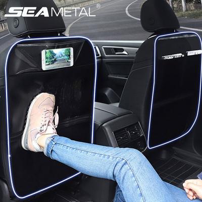 PU Leather Anti Kick Pad Waterproof Car Seat Back Cover Protector Anti-Scratch Mat Barrier  Child Pet Storage Bag