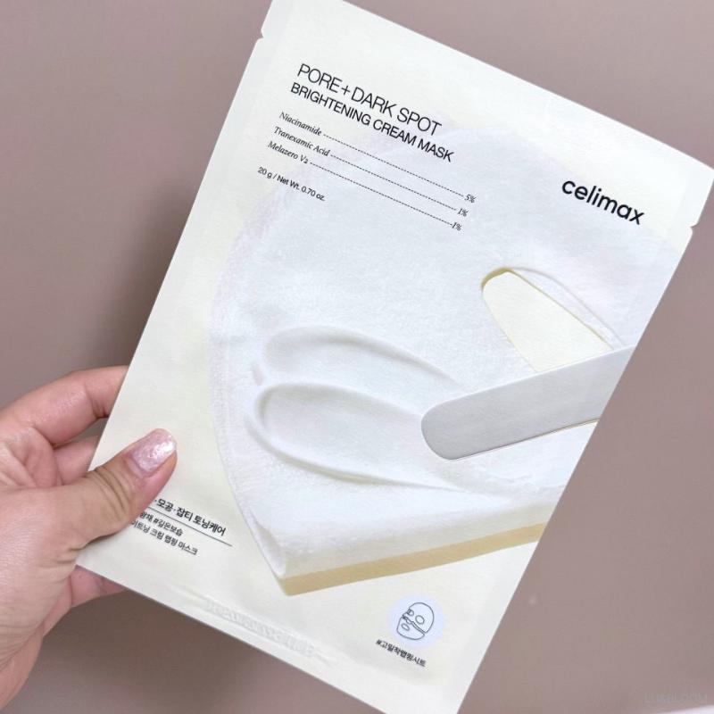 celimax Pore+ Dark Spot Brightening Cream Mask 4 Sheets (No Hair Sticking) (+Free gift)