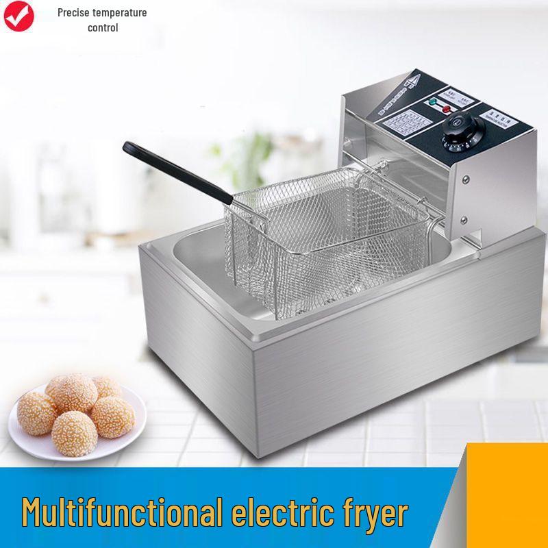 Large Capacity Stainless Steel Deep Fryer: Timer Function, Fried Chicken, Skewers, Dough Sticks