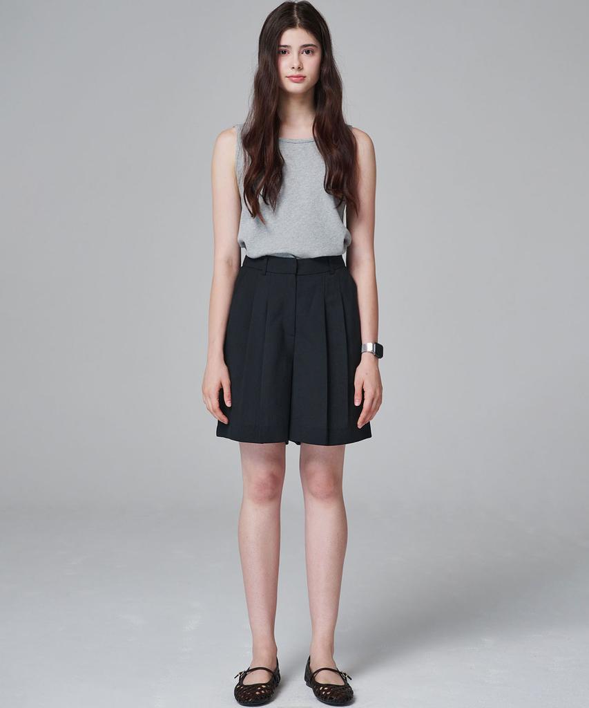 Marop 2208 Lightweight Double-Pleat Half Pants (Black)