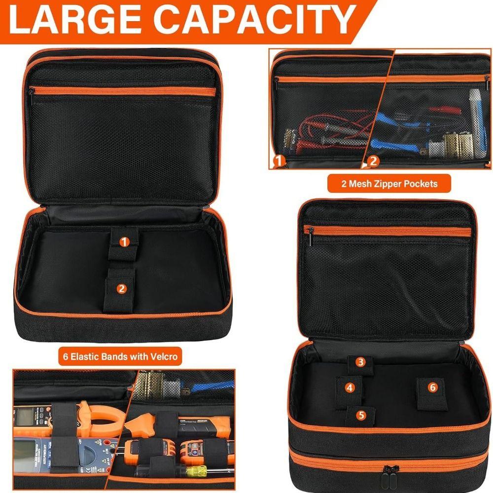 Efficient Organization Electrical Tool Bag Two Layer Design Mechanic Tool Bag  Professional Use