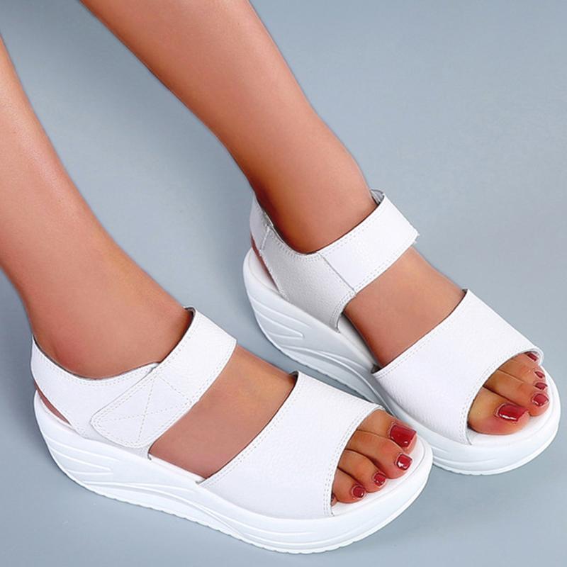 Mode Frauen Sandalen Weiche Heels Sandalen Plattform Sommer Schuhe Frauen Peep Toe Wedge Sandalias Mujer 2024 Sommer Sandalen Mit Hohen Absätzen Weibliche