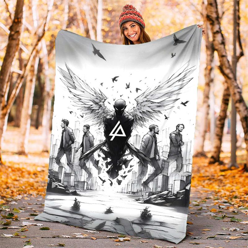 Linkin Park Flannel Blanket Soft All-Season Throw, Design for Camping, Car Travel, Hiking Sofa, Bed, Office Perfect Gift for Parties