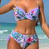 European & American Trendy Halter Strap Bikini with Print Design 2025
