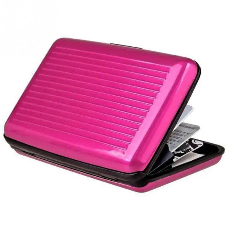1Pc Men Aluminum Bank Card Holder Blocking Hard Case Wallet Solid Credit Card Anti-RFID Scanning Protect Card Holder