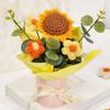 Puff Flower Crochet Bouquet Eternal Flower Desk Decoration Artificial Flower Bouquet Handmade Crochet Yarn Bouquet
