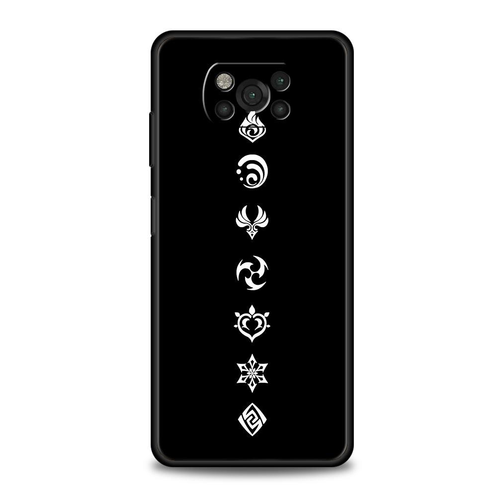 Cute Genshin Impact Logo For Xiaomi Mi Poco X3 NFC M3 F3 M4 X4 Pro Case 5G Note 10 Lite 11 11T 10T 11X 12 Pro 9T 11i Phone Cover
