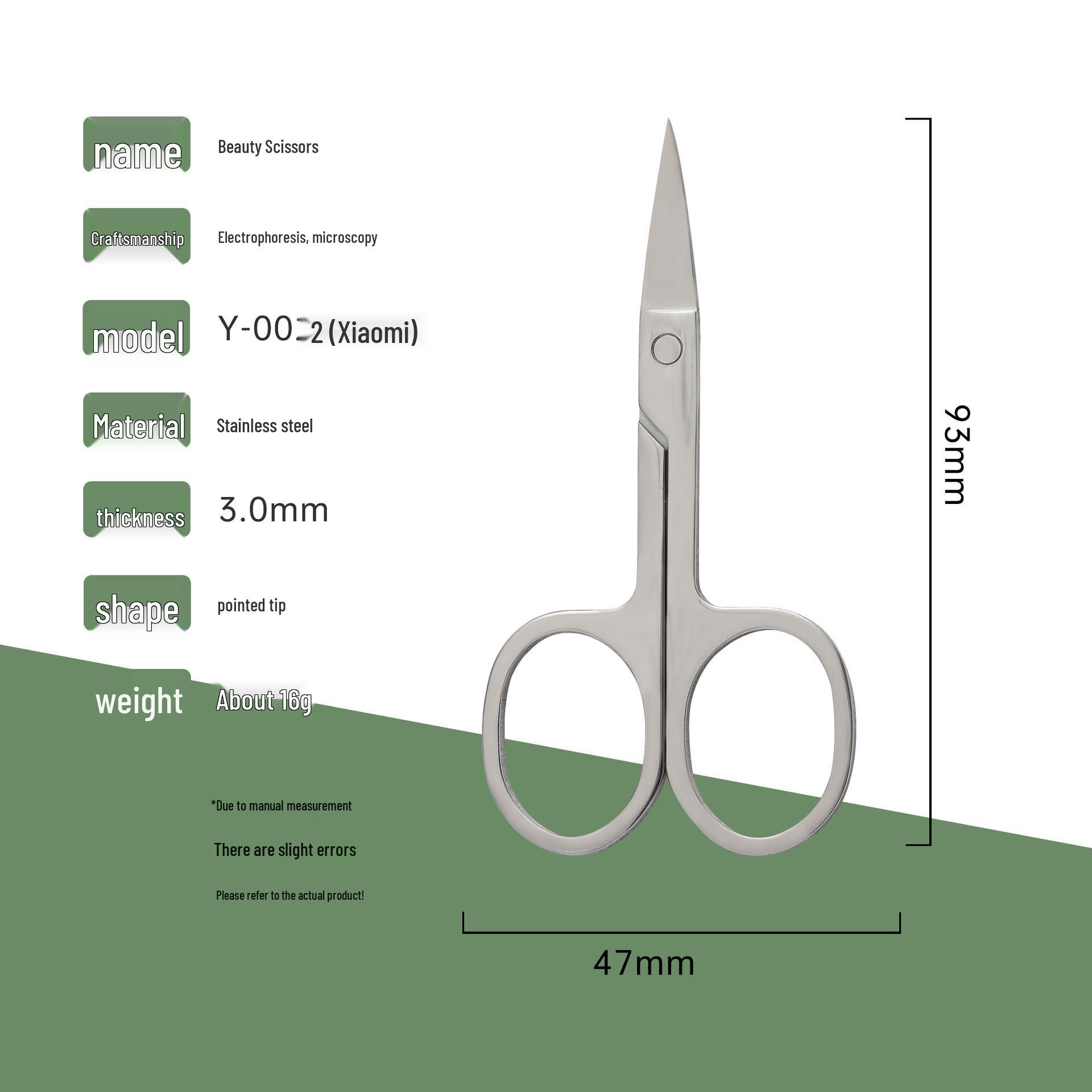 Stainless Steel Bent-Tip Mini Scissors for Eyebrows, Nails, and Nose Hair