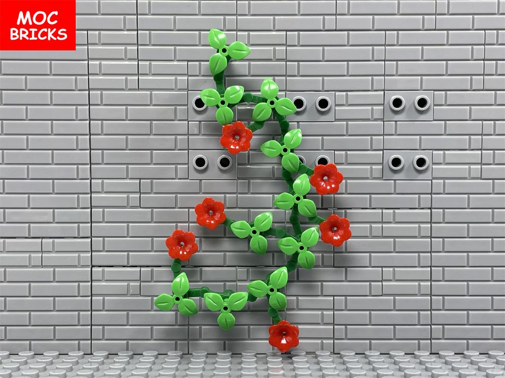 MOC Blocks Flower Morning Glory Bushes Vine DO IT YOURSELF Wall Home Plant Garden City Decor Assembled Particles Dolls Children Playthings