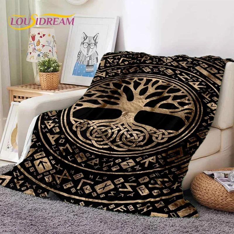 Tree of Life Nature Viking Yggdrasil Norse Soft Flannel Blankets,Throw Blanket Comfortable Blanket for Picnic Beds Home Bedroom