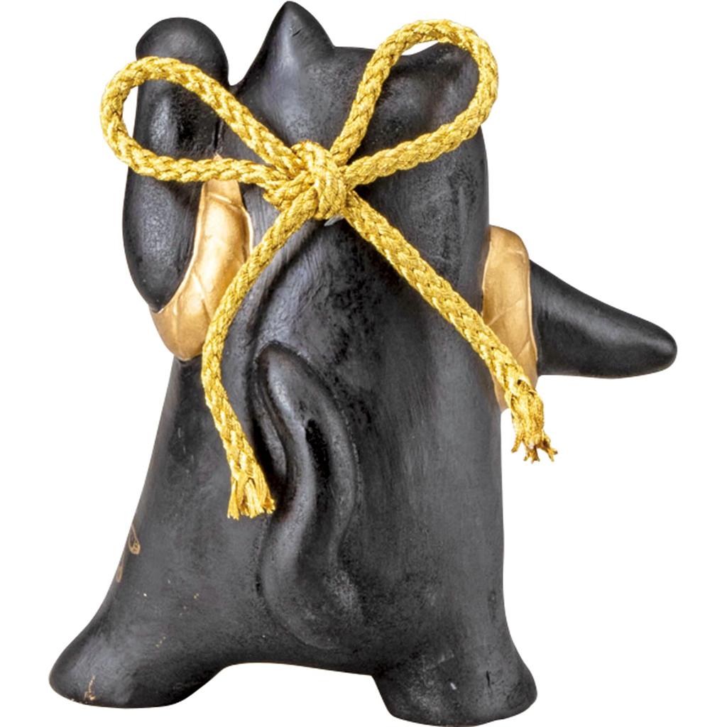 Cute "Kabuki Cat" Dragonfly and Cat Ornament, Approx. 9 x 11cm, Japanese Gift, Concierge, Cat Merchandise, Black, Made in Japan, san4581-4