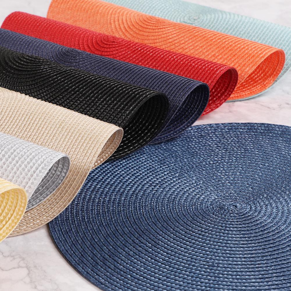 Einfaches rundes ölbeständiges einfarbiges wärmeisolierendes Platzset