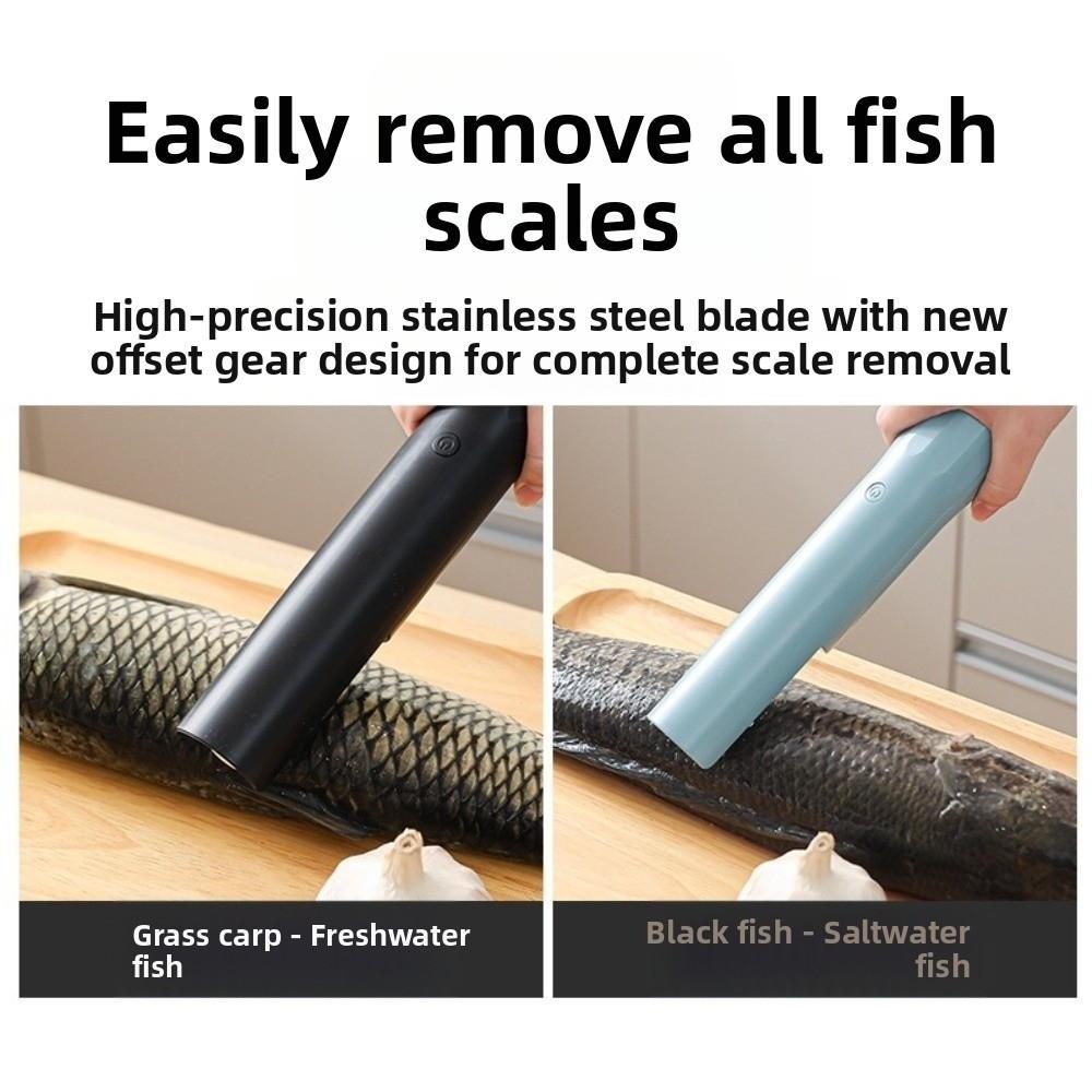 Waterproof Electric Fish Scaler Cordless Design Electric Power Fish Cleaning Tools Rechargeable Battery Stainless Steel