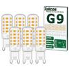 Tailcas Ampoules LED G9, 5W Equivalent 50W Halogène Lampe, 15.5mm X 51mm Blanc Chaud 3000K 500LM Non Dimmable Sans Scintillement A