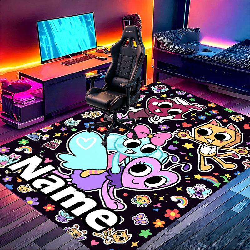 Custom Name Personalized Dandy's World Print Carpet, Versatile Home Decor Rug, for Playroom, Apartment, Balcony, Entryway, Hallway Gift