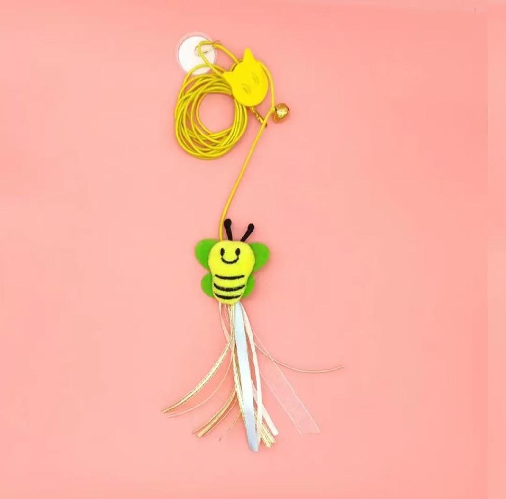 Kitten Door-Hanging Swing Teaser: Elastic Feather and Bell Toy for Self-Entertainment