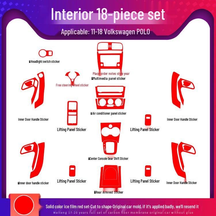 Anti-Scratch Sticker for 2011-2018 VW Polo Center Console Interior