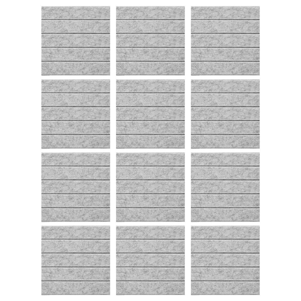 Pack of 12 Soundproof Foam Panels Wall Self Adhesive Acoustic Tiles Polyester Texture Perfect for Studios and Home Wall