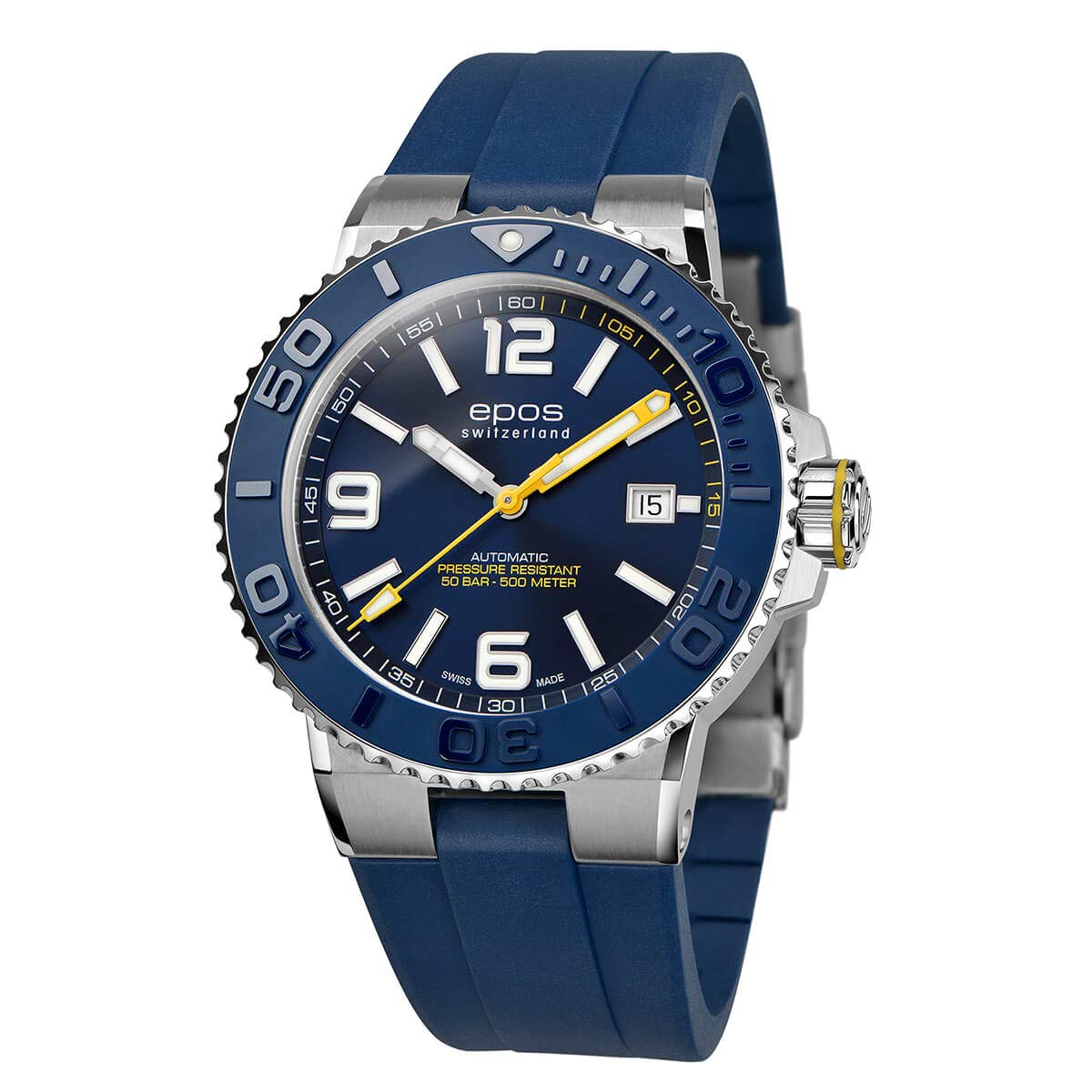 

EPOS Automatic 500m Water Ceramic Sporty Model Blue Men s Diver s Watch, Resistant, Bezel, Design, 3441ABLR,