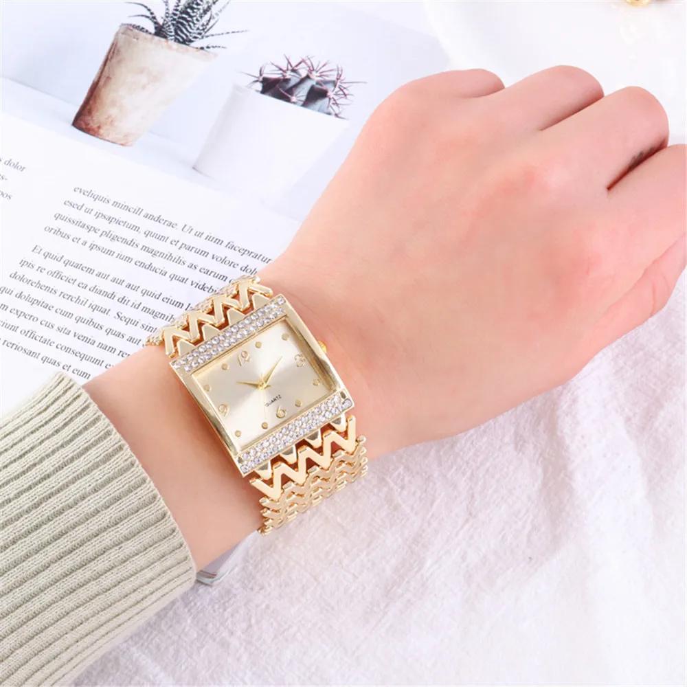 Fashion Brand Luxury Watch Women Square Stainless Steel Bracelet Watches Temperament Ladies Quartz Wristwatches Reloj Mujer