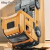 1:32 Double Decker Transport Vehicle Model Toys Alloy Diecast Flat Car Sound Light Doors Opened Pull Back Engineering Cars Gifts