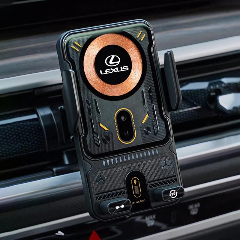 Punk Mechanical Style Phone Holder Car Electric Wireless Charging Board For Lexus F SPORT ES RX NX LS UX LM LX GX LC RZ IS CT GS WZ3