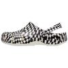 Warped Checker Clog Retro Versatile Clogs Unisex Clogs Black White 211007-103