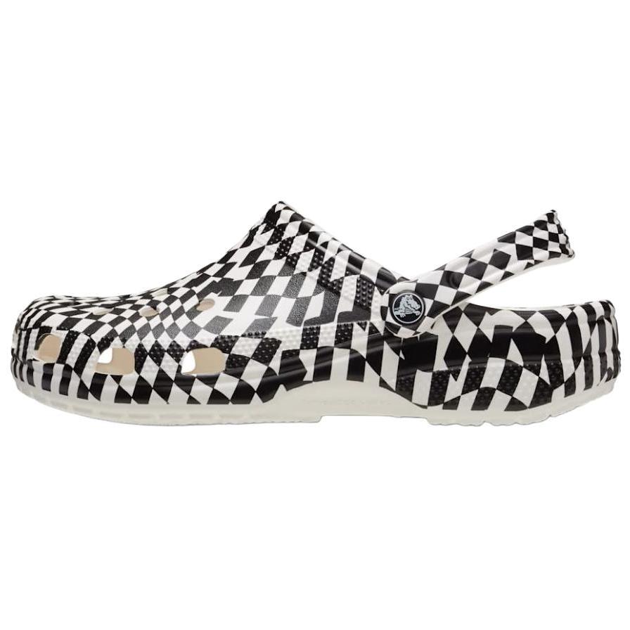 Crocs Warped Checker Clog Retro Versatile Clogs Unisex clogs Black White 211007-103