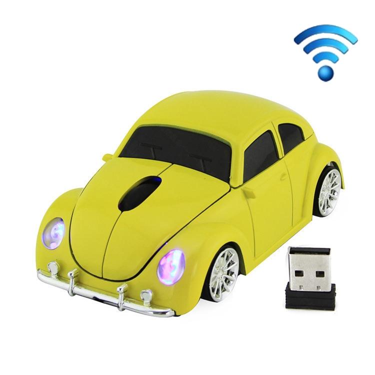 

CM0010B 1200 DPI 3-клавишная беспроводная мышь в форме автомобиля жёлтый