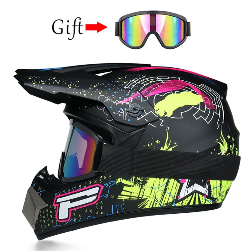 Teenage Professional Off-road Racing Helmet, Motorcycle Off-road Helmet, DOT Approved Motocross Goggles Gift Package