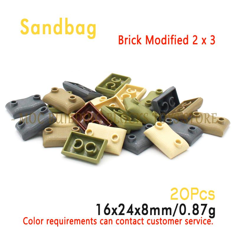 MOC Militärszene Spielzeugzubehör Bausteine Blockbasis Soldaten Armeefiguren Waffe Stacheldraht Sandsäcke Serie