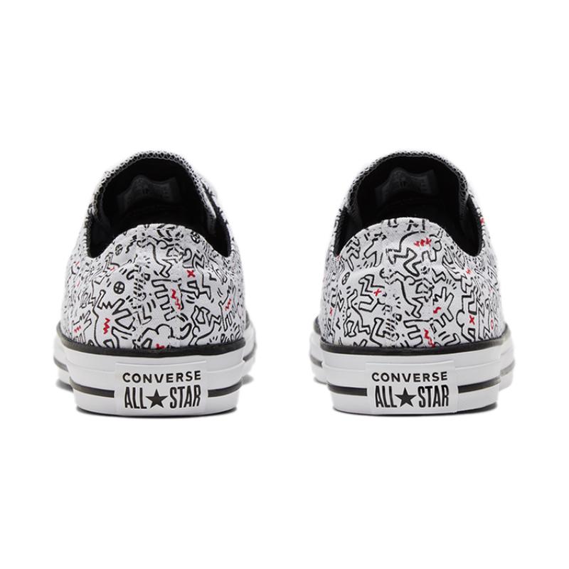 Keith Haring X Converse All Star Trendy Low-Top Canvas Shoes Unisex White & Black