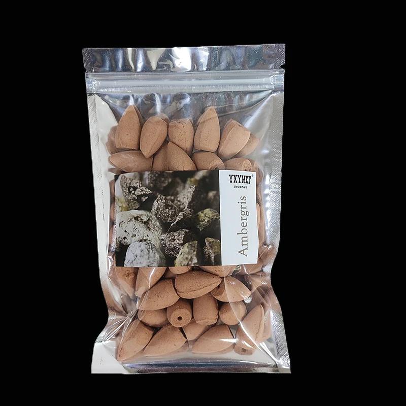 50pcs Natural Sandalwood Backflow Incense Cones To Watch Incense Waterfall Lavender Jasmine Scents for Home Tower Incense