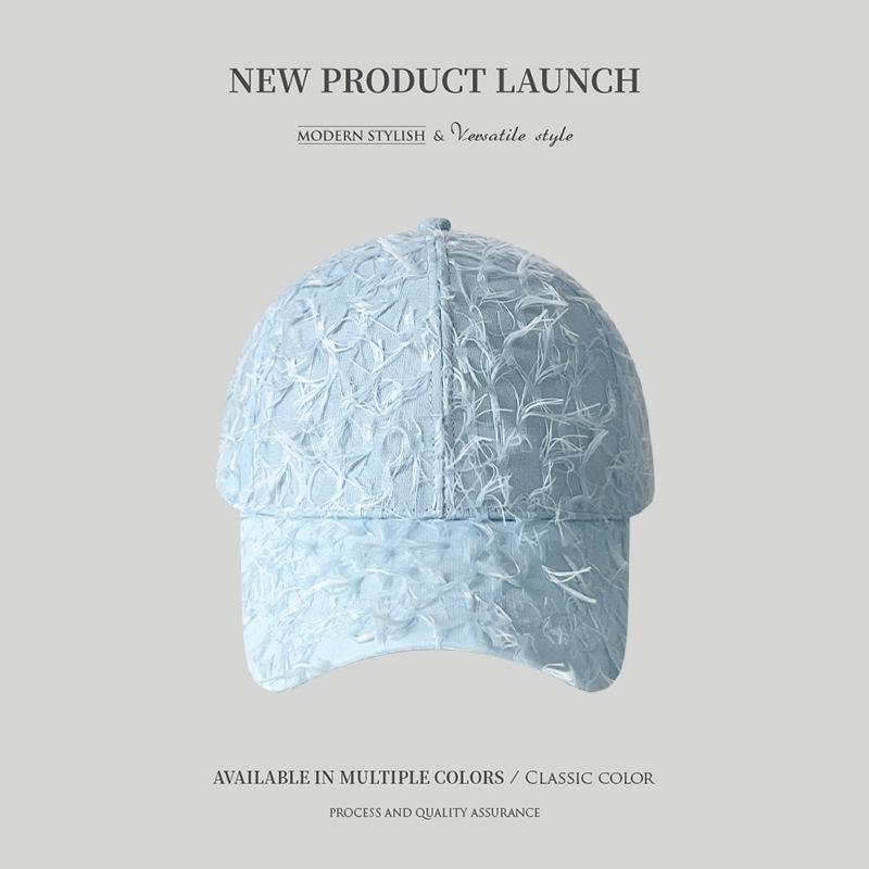 

Новая бейсболка женская летняя тонкая дышащая кружевная солнцезащитная кепка Burr Edge персонализированная полая шляпа Adjustable чёрный