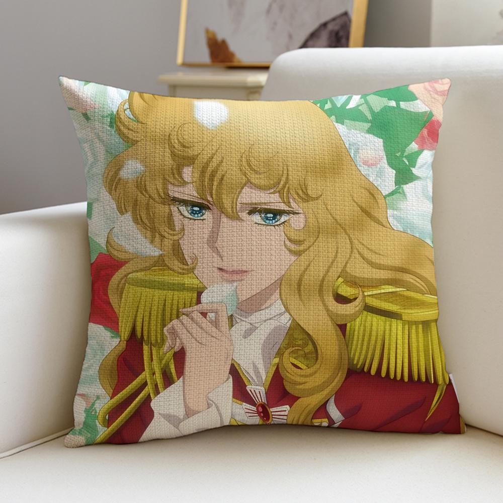 The RRose of VersaillesS Cushion Cover Breathable and skinfriendly linen pillowcase square removable and washable cushion