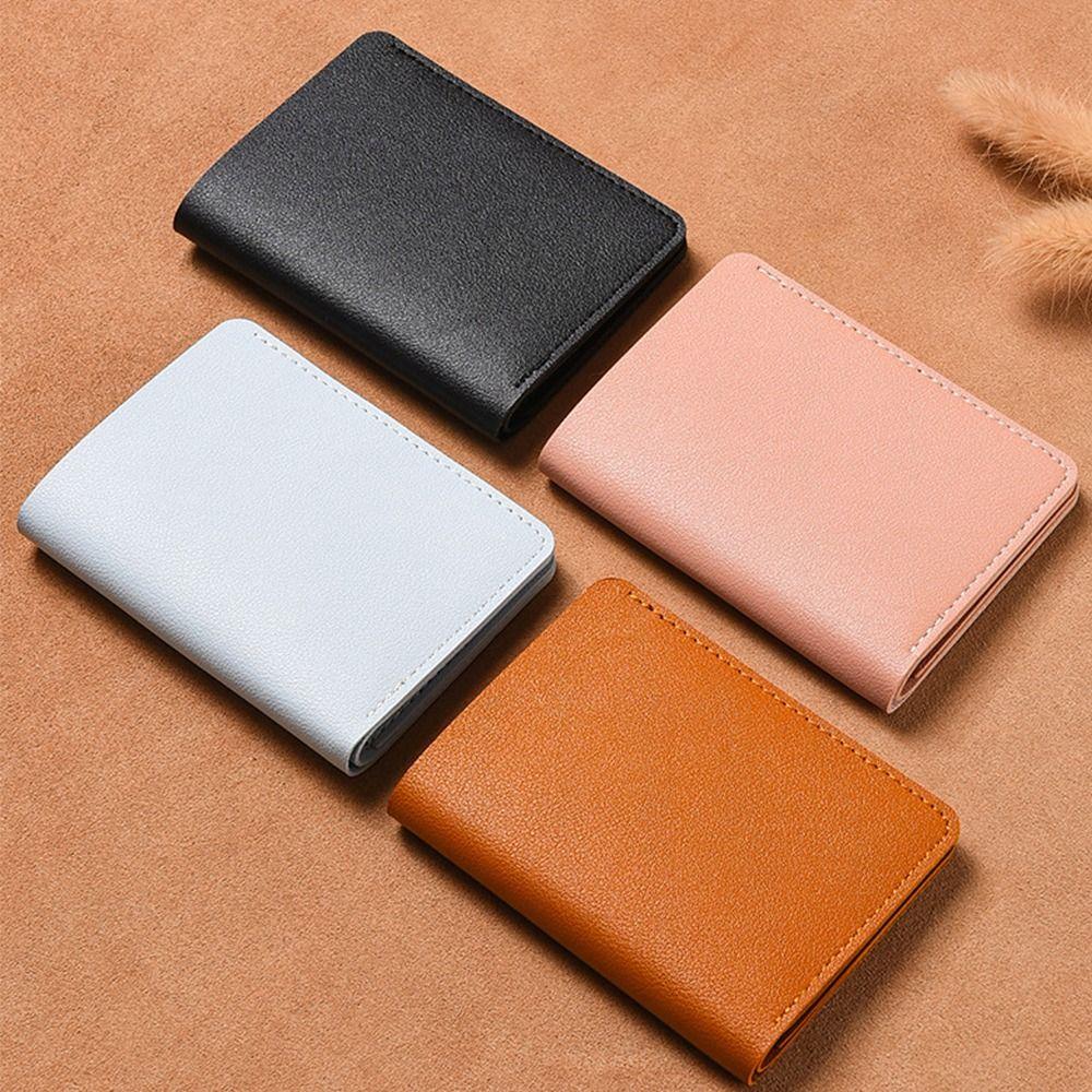 Multi Pouch Mini Wallet Korean Style Snap Button Coin Purse Simple Solid Color Card Bag  Women