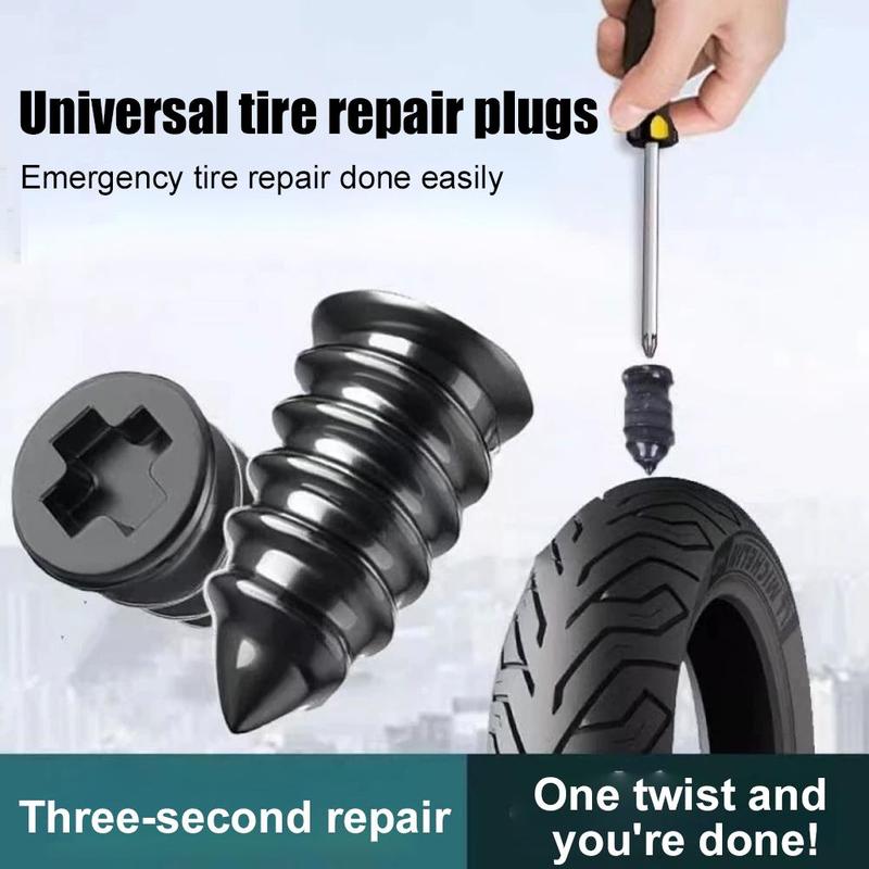 Tubeless Tire Patch Tire Repair Screws Puncture Set for Car Motorcycle, Vacuum Tubeless Tyre Rubber Nail Repair Tools Kit