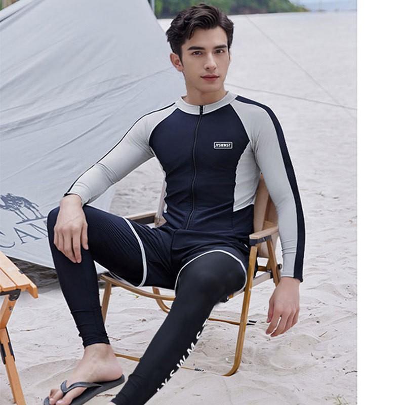 Mens Full Coverage Rash Guard Set UV Protection Long Sleeve Pants Swimwear Snorkeling Surfing Diving