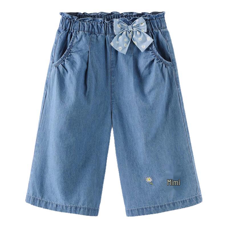 David Bella Girls' Denim Wide-Leg Capris
